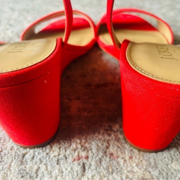 J. Crew Belvedere Red Wedge Sandals with Ankle Strap - Picture 5 of 9